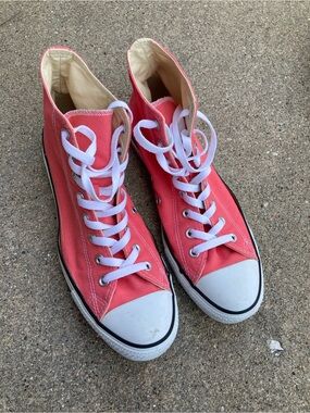 Converse Coral Pink High-Top Canvas Sneakers